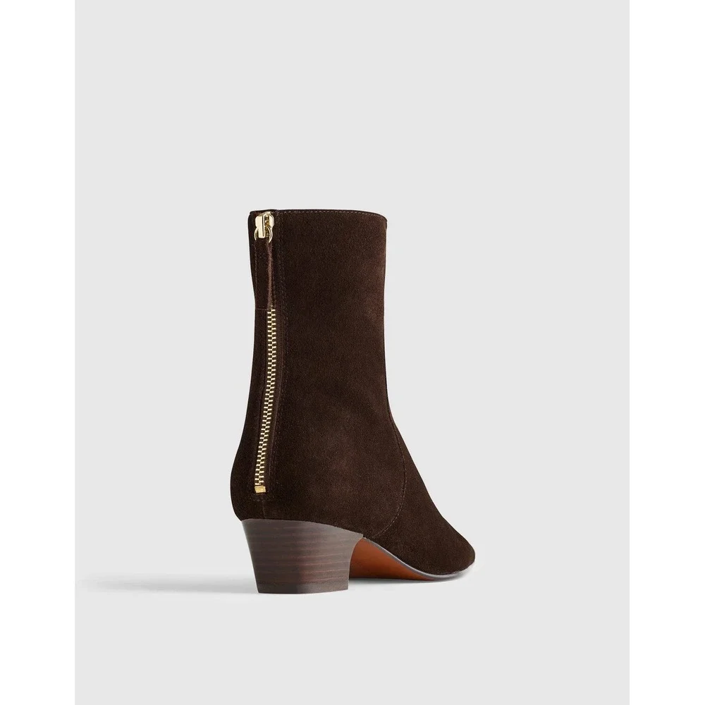 Madewell The Lexie Ankle Boot Dark Carob Brown‎ Size 6.5